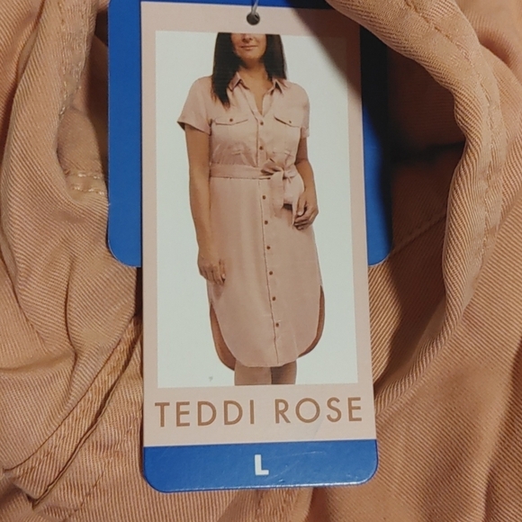 NWT Teddi Rose Women's Tencel Shirt Dress Terracotta S L XL M - Picture 6 of 7